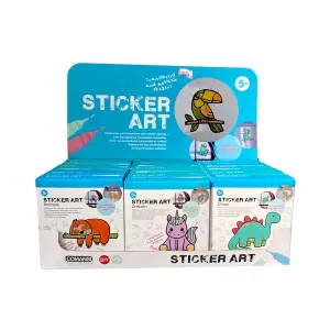 Comansi Display Sticker Art Basic 18 Unidades - Pegatinas Creativas para Ventanas  - Manualidades Infantiles - Surtido Temático