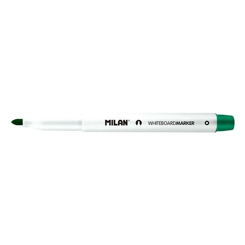 Milan Rotuladores Para Pizarra Blanca Con Punta Redonda - Punta 3.7 Mm - Tinta A Base De Alcohol - Borrable En Seco - Color Verde