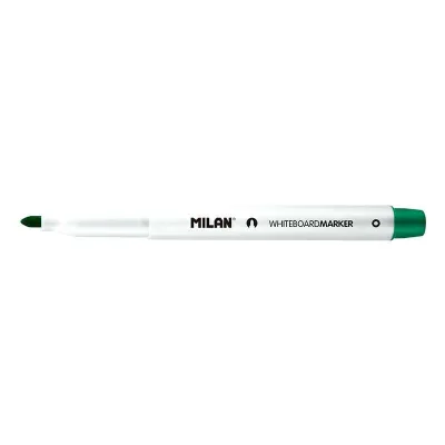 Milan Rotuladores Para Pizarra Blanca Con Punta Redonda - Punta 3.7 Mm - Tinta A Base De Alcohol - Borrable En Seco - Color Verde