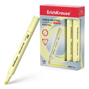 ErichKrause Visioline V-17 Marcador Fluorescente Amarillo Pastel Punta Biselada 0.6-4.5mm