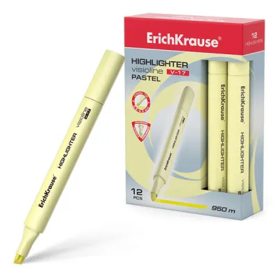 ErichKrause Visioline V-17 Marcador Fluorescente Amarillo Pastel Punta Biselada 0.6-4.5mm