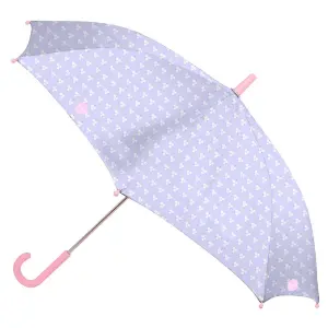 Safta Paraguas Automático 60cm 8 Paneles Violeta Asa Engomada Punta PVC Nervios Acero 10mm