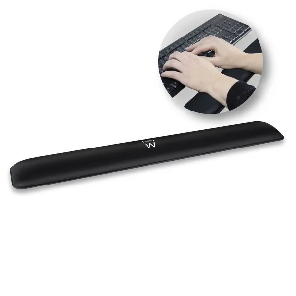 Ewent Almohadilla Reposabrazos Para Teclado - Ergonomica - Base De Goma Antideslizante - Color Negro