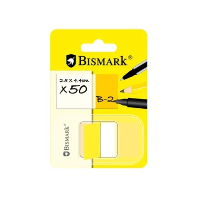 Bismark Dispensador Con 50 Marcadores Reposicionables 44 X 25Mm - Para Marcar, Señalar O Destacar Informacion - Color Amarillo