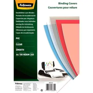 FELLOWES TAPAS ENCUADERNACIÓN A4 PVC 240 MICRAS TRANSPARENTE PACK 100 UD