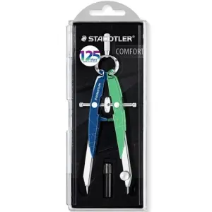 Staedtler Compás Metálico De Precisión Mars Con Ajuste Por Rueda Azul/Verde Menta