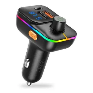 XO Transmisor Bluetooth 5.0 FM - 2x USB- A, 1x USB-C 25W PD - Pantalla Led - Funcion Manos Libres