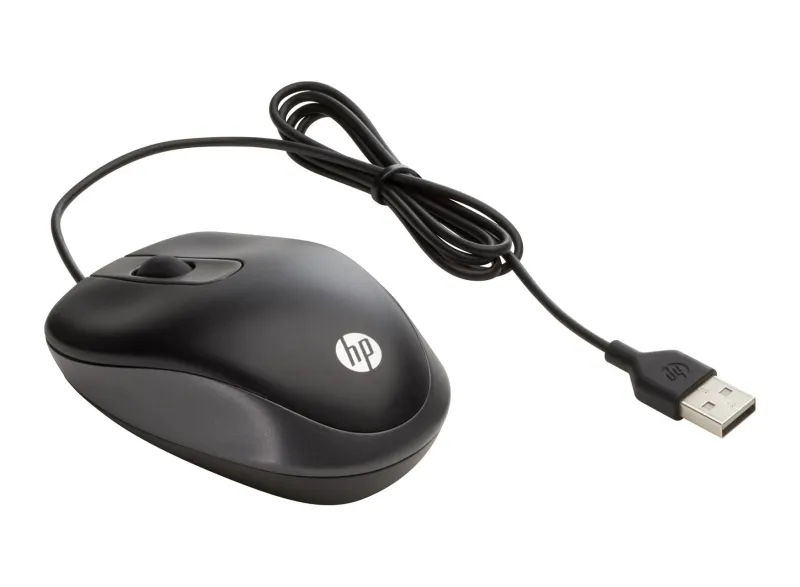 HP Travel Mouse USB - 1000 DPI - Diseño Ultraligero y Ambidiestro - Negro