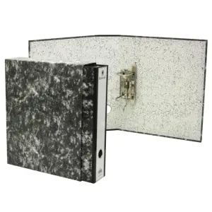 Bismark Archivador A-Z Jaspeado Folio 75mm con Funda y Tarjetero - Negro