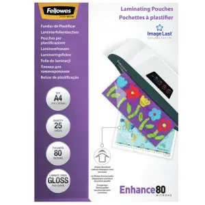 Fellowes Pack de 25 Fundas Plastificadoras Brillo A4 - 80 Micras