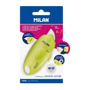 Milan Cutter de Hoja Cerámica Reemplazable - Diseño Ergonómico - Color Amarillo