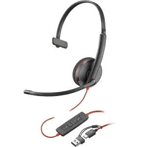 HP Poly Blackwire 3210 Auricular Monoaural USB-C/USB-A con Micrófono y Controles en Cable