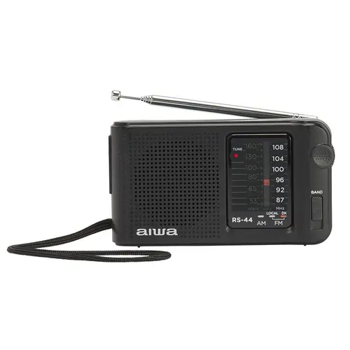 Aiwa RS-44 Radio Analógica Portátil AM/FM con Altavoz Integrado y Jack 3.5mm Negro Vintage