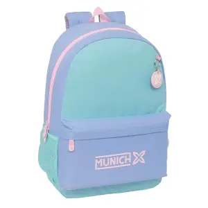 Safta Munich Mellow Mochila Adaptable a Carro 19L Acolchada Ergonomica Azul Claro