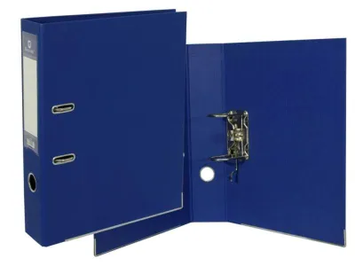 Bismark Archivador A-Z PVC A4 75mm Azul con Tarjetero y Cartoneras Metálicas