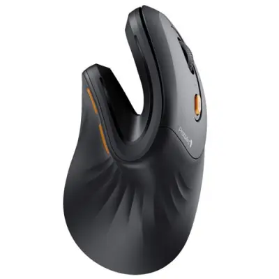 ProtoArc EM11 NL Ratón Vertical Ergonómico Inalámbrico 2400 DPI Bluetooth 2.4GHz Batería Recargable Negro y Naranja
