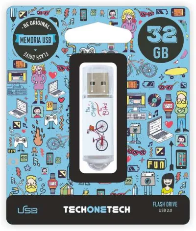 TechOneTech Pendrive USB 2.0 32GB Be Bike