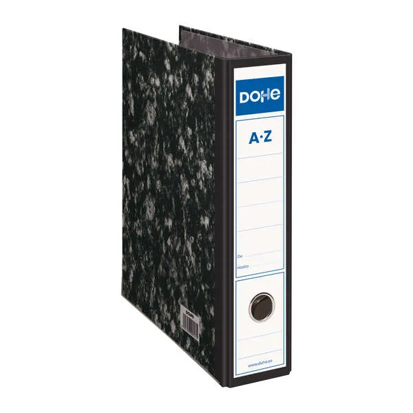 Dohe Archivador Palanca Archinovo A4 Lomo Ancho Cartón Forrado Negro Jaspeado