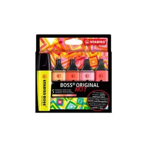 Stabilo Marcador Fluorescente Boss Original Arty Estuche 5 Unidades Surtidos Cálidos
