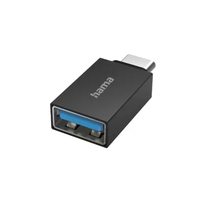 Hama Adaptador USB-C Macho a USB-A Hembra, Velocidad hasta 5 Gbit/s, OTG, Negro