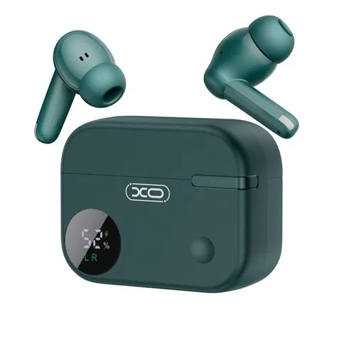 XO G34 Auriculares Bluetooth 5.4 TWS con Cancelación de Ruido ENC+ANC y Display LCD Verde
