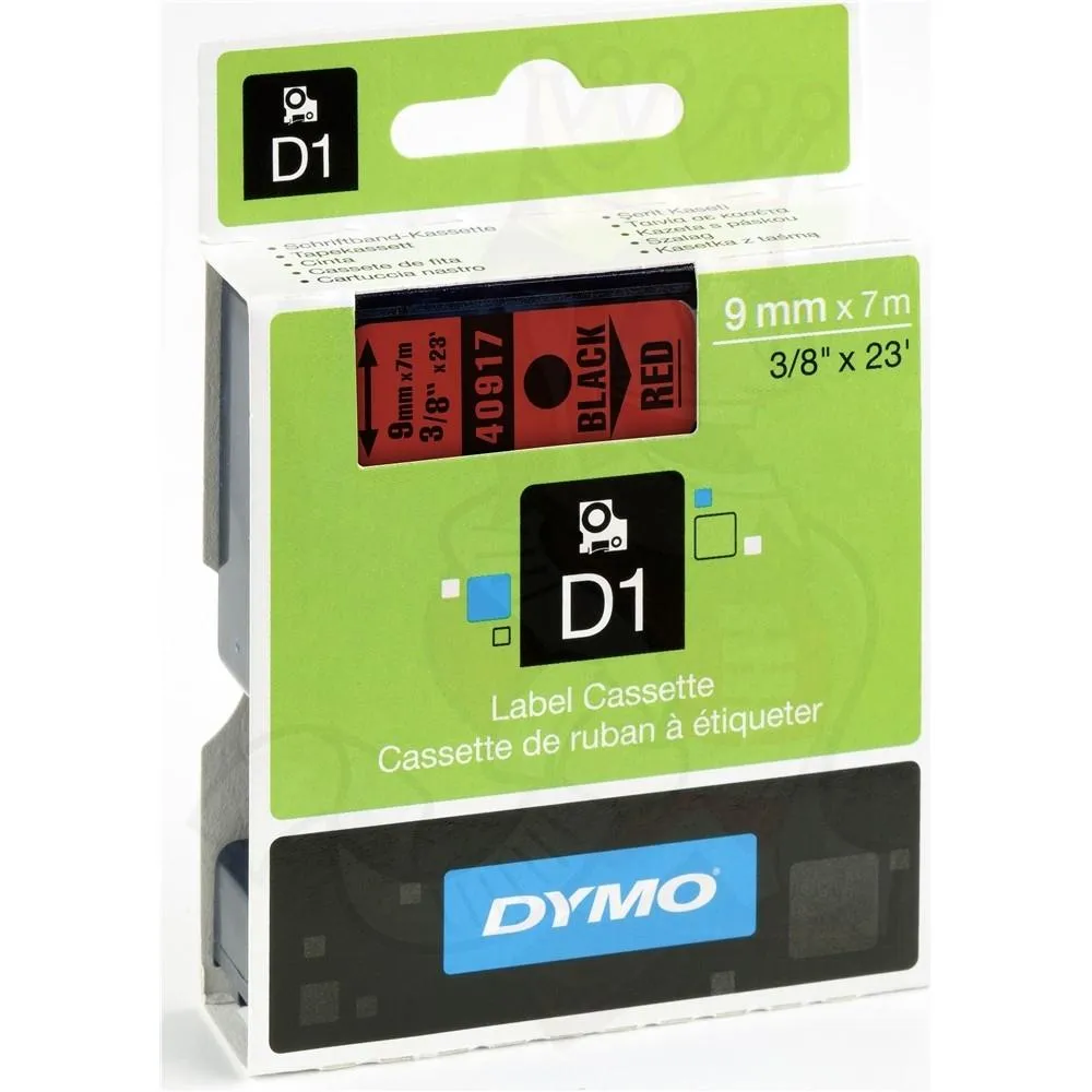 Dymo Cinta De Transferencia Termica D1 - Negro Sobre Rojo - 9Mmx7M - Plástico - Rotuladora Labelmanager