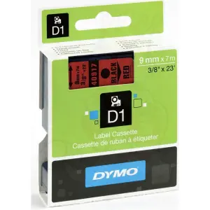 Dymo Cinta Transferencia Térmica D1 Negro Sobre Rojo 9mm x 7m para Rotuladora LabelManager