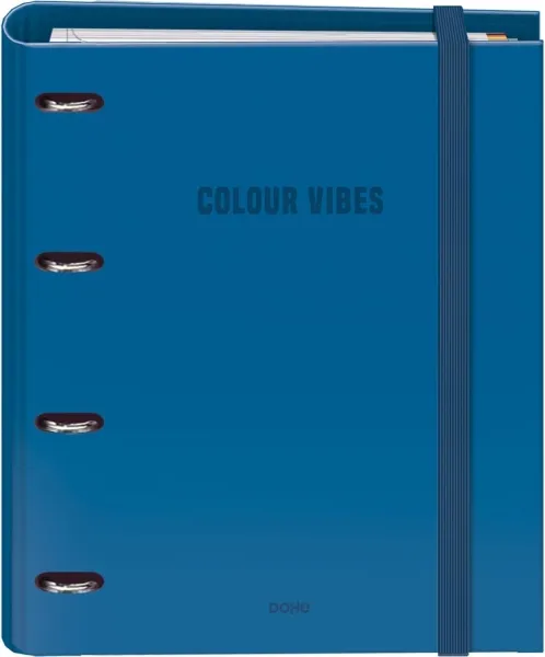 Dohe Colour Vibes Carpeta 4 Anillas Mixtas 35mm A4 con 100 Hojas Cuadricula 5mm Azul