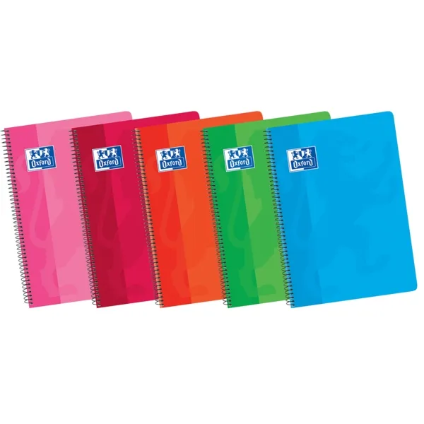 Oxford School Classic 4º Cuaderno Espiral Tapa Blanda 4X4 - 80 Hojas - Margen 4X4 - Colores Surtidos