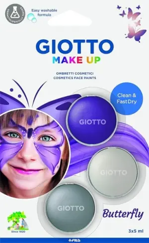 Giotto Make Up Butterfly Pack - 3 Maquillajes Faciales Temática Mariposa, Lavables con Agua, Dermatológicamente Testados