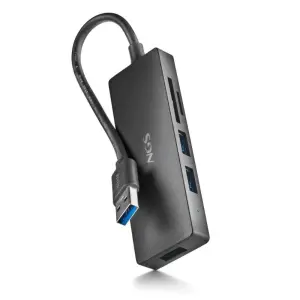 NGS iHubReader HUB USB 3.0 con Lector de Tarjeta SD y 3 Puertos