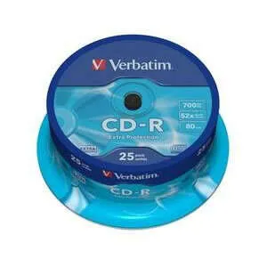 Verbatim CD-R 700MB 52X 25 Pack Spindle con Superficie Extra Protection