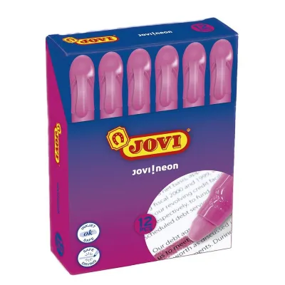 Jovi Gel Textmarker Fluorescente Rosa - Secado Rápido, No Traspasa, Aptos para Luz Negra