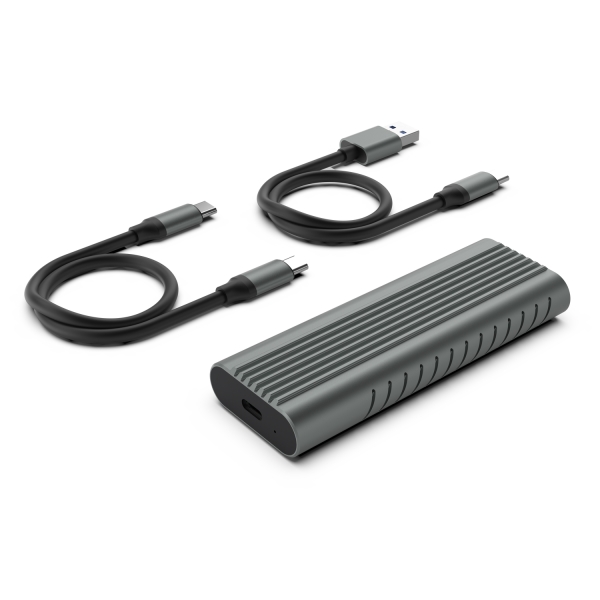 Ewent Caja Externa Usb 3.2 - Usb-C Ssd Sin Tornillos - Cable Usb C-C Y Usb C-A - Color Gris
