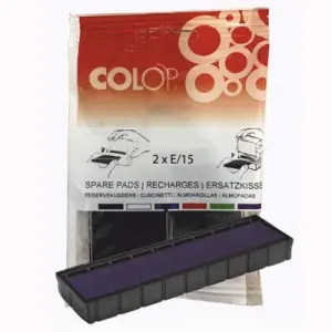 Colop Almohadilla E/15 Azul Blister - 2 Unidades