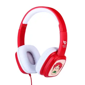 Redlox Auriculares Con Cable 1m, Altavoz 30mm, Jack 3.5mm, Color Rojo y Blanco