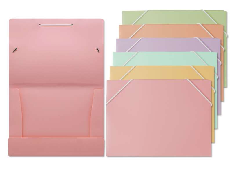 Bismark Carpeta Con Solapas A5 - Polipropileno - Cierre De Gomas - Colores Pastel Surtidos