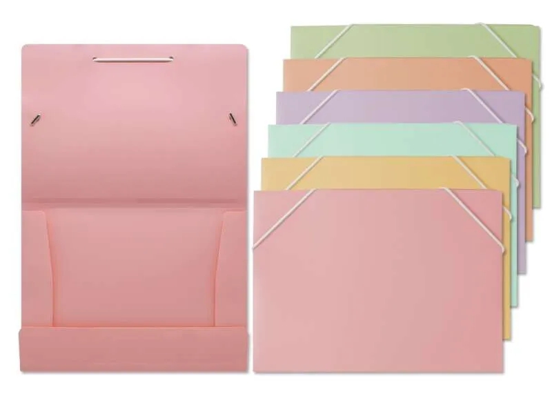 Bismark Carpeta Con Solapas A5 - Polipropileno - Cierre De Gomas - Colores Pastel Surtidos