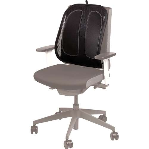 Fellowes Mesh Office Suites Cojin Lumbar - Material De Malla - Ajustable A Cualquier Silla - Color Negro