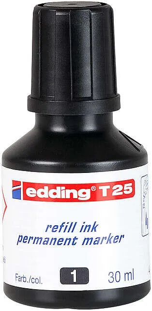 Edding Tinta T25 Para Rotulador Permanente 30ml Negro