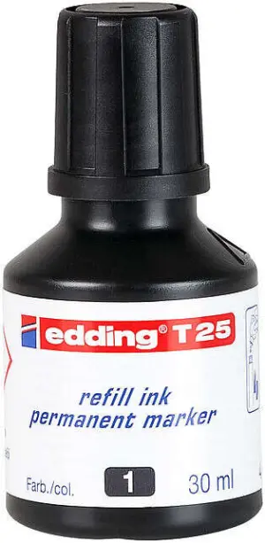 Edding Tinta T25 Para Rotulador Permanente 30ml Negro