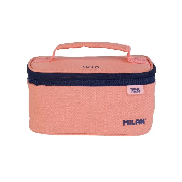 Milan Coleccion 430 Bolsa Isotermica Porta Alimentos 1,5L - Incluye 1 Recipiente Para Alimentos - Interior Aislante Termico - Apertura Total - Color Rosa