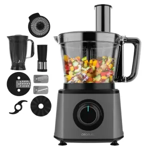 Cecotec FoodProcessor Paprika 2000 - Procesador de Alimentos 2000W, 3.5L, 1.8L, Velocidad Variable, Gris y Negro
