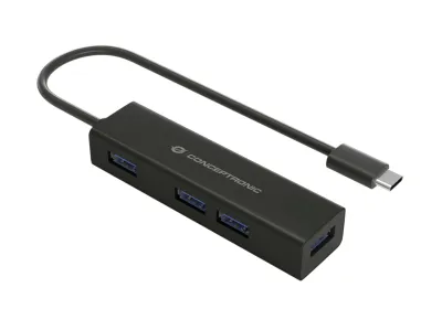 HUB USB-C 3.0 CONCEPTRONIC HUBBIES07B - 4 Puertos USB 3.0
