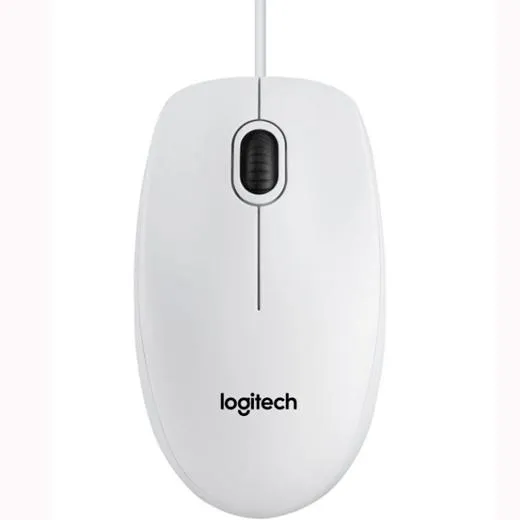Logitech B100 Ratón USB 800 DPI Ambidiestro Color Blanco