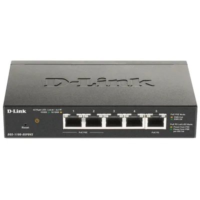 D-Link DGS-1100-05PDV2 Switch Semigestionable 5 Puertos Giga 2 Puertos PoE 18W