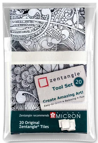 Talens Sakura Zentangle Tool Set 20 Tarjetas 89x89mm Blancas