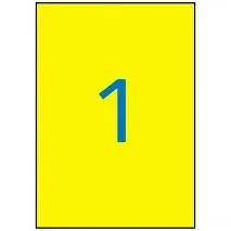 APLI ETIQUETAS ADHESIVAS 210X297MM LÁSER C/RECTOS 1 X 20H AMARILLO FLUORESCENTE