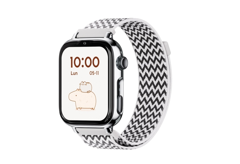 Savefamily Reloj Inteligente Smartwatch Infantil Savewatch Plus 2 - Pantalla Amoled - Carcasa Plateada - Correa Tela Zigzag