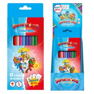 Dohe Expositor Superthings con 12 Cajas de 12 Lápices de Colores Hexagonales